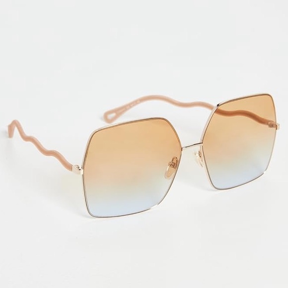 Chloe Accessories - CHLOE NOORE GOLD/PINK/ORANGE OVERSIZED SUNGLASSES CH0054S
